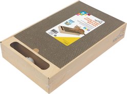 Kitty City Catnip Infused Cat Scratcher Toy with Ball Track, Brown