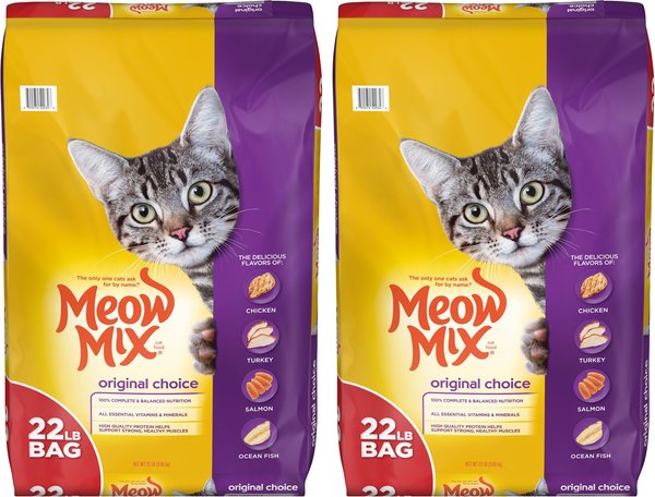 MEOW MIX Original Choice Dry Cat Food 22 lb bag bundle of 2 Chewy