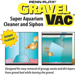 Penn-Plax Gravel-Vac Gravel Cleaner Fish Vacuum, Clear, 16-in