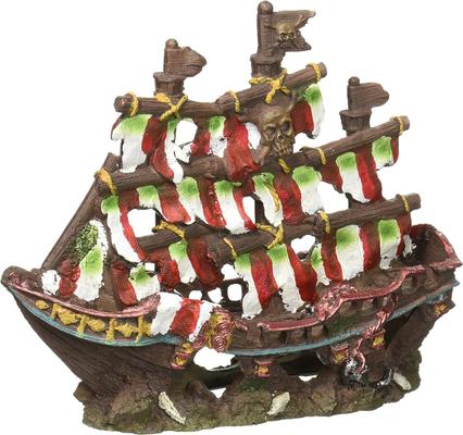 Show full view: Penn-Plax Striped Sail Shipwreck Fish Ornament, Multicolor slide 7 of 8