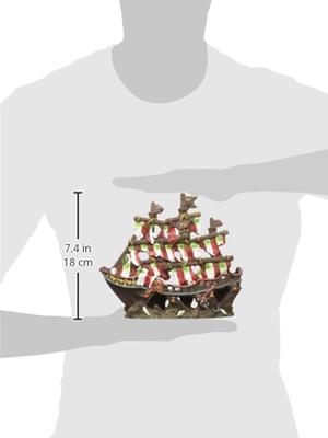Show full view: Penn-Plax Striped Sail Shipwreck Fish Ornament, Multicolor slide 5 of 8
