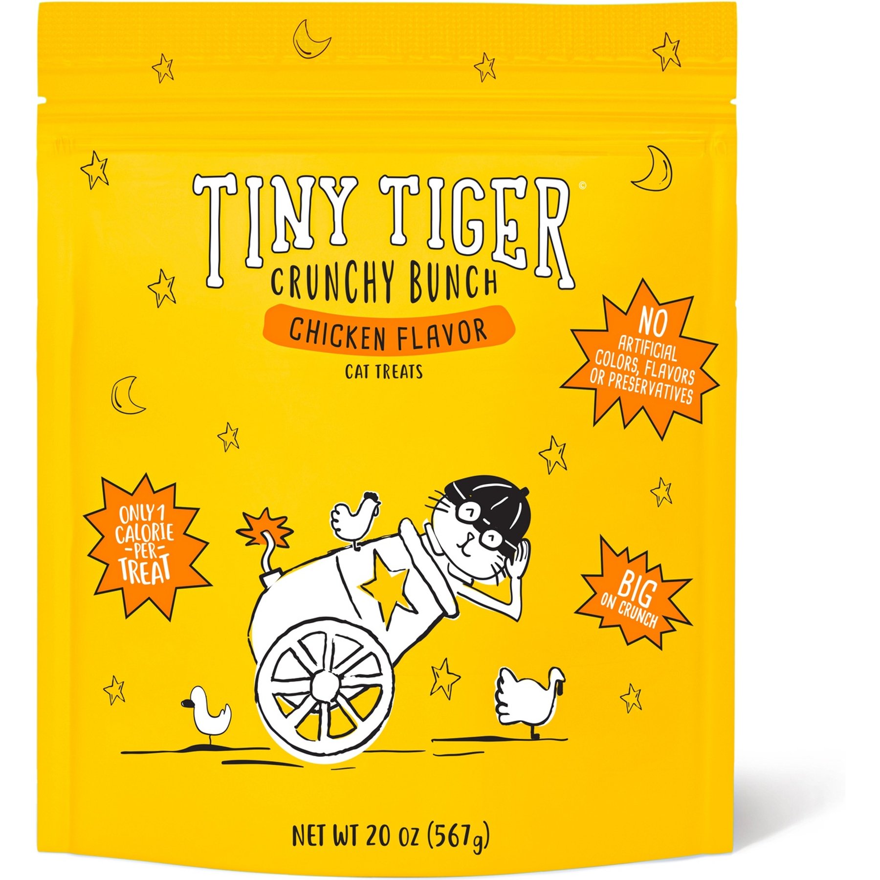 Tiny Tiger Crunchy Bunch Chicken Cannonball Chicken Flavor Cat Treats, 20-oz bag