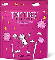 Tiny Tiger Crunchy Bunch Fearless Feathers & Gracious Gills Chicken & Seafood Flavor Cat Treats, 20-oz bag slide 1 of 7