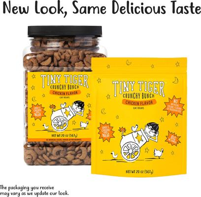 Show full view: Tiny Tiger Crunchy Bunch Chicken Cannonball Chicken Flavor Cat Treats, 20-oz bag slide 3 of 10