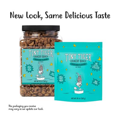 Show full view: Tiny Tiger Crunchy Bunch Fins of Fury Seafood Flavor Cat Treats, 120-oz bundle  slide 3 of 10