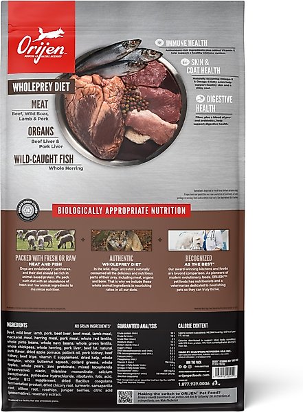 Show full view: ORIJEN Regional Red Grain-Free Poultry Free High-Protein Dry Dog Food, 23.5-lb bag slide 3 of 13