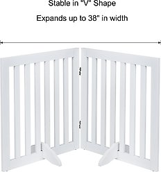 Unipaws Free Standing Dog Gate, White, 24-in, 2-panel slide 2 of 7