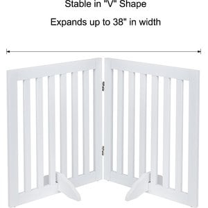 Unipaws Free Standing Dog Gate, White, 24-in, 2-panel