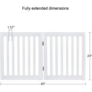 Unipaws Free Standing Dog Gate, White, 24-in, 2-panel