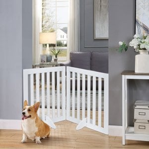 Unipaws Free Standing Dog Gate, White, 24-in, 2-panel
