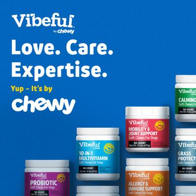 Show full view: Vibeful 10-in-1 Multivitamin Bites Peanut Butter Flavored Soft Chews Supplement for Dogs, 90 count, bundle of 2 slide 9 of 10