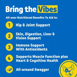 Vibeful Trial Pack - 10-in-1 Multivitamin Bites Dog Soft Chews Supplements, Peanut Butter & Chicken, 28 count slide 2 of 9