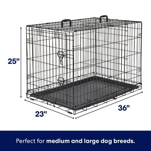 Frisco Fold & Carry Single Door Collapsible Wire Dog Crate, Med/Large