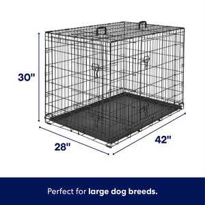 Frisco Fold & Carry Double Door Collapsible Wire Dog Crate, Large