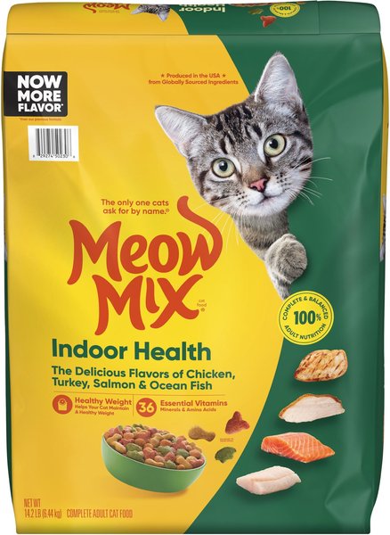 MEOW MIX Indoor Health Dry Cat Food, 14.2-lb bag - Chewy.com