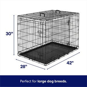 Frisco Heavy Duty Fold & Carry Double Door Collapsible Wire Dog Crate, Large