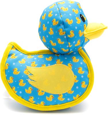 Show full view: The Worthy Dog Rubber Duck Squeaky Plush Dog Toy, Blue, Small slide 2 of 3