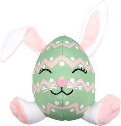 The Worthy Dog Easter Egg Bunny Squeaky Plush Dog Toy, Green