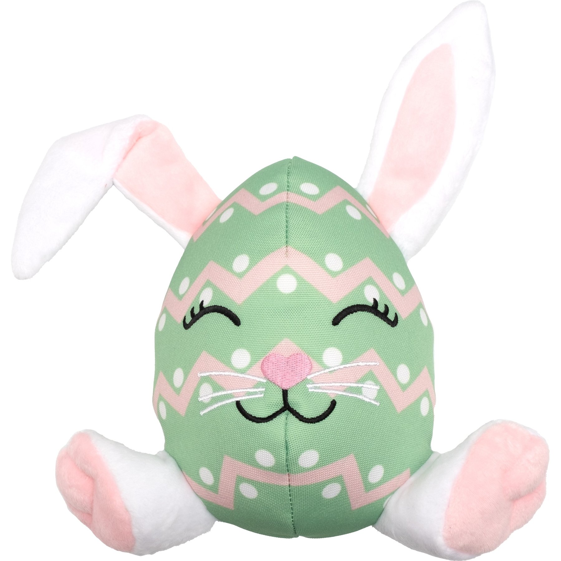 The Worthy Dog The Worthy Dog Easter Egg Bunny Squeaky Plush Dog Toy, Green