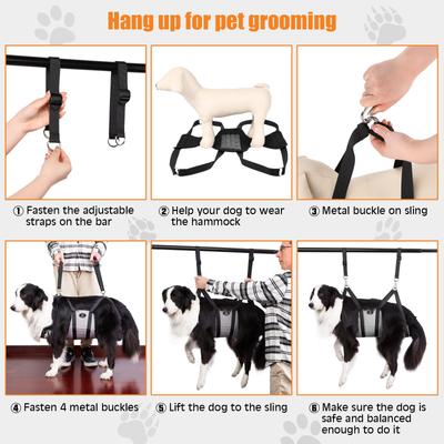 Show full view: Ownpets Pet Grooming Hammock with Carabiners, Medium slide 4 of 9