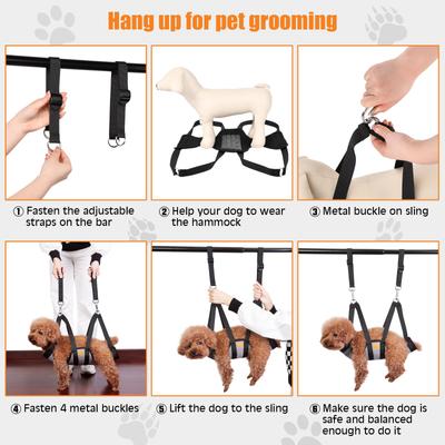 Show full view: Ownpets Pet Grooming Hammock with Carabiners, Small slide 4 of 9