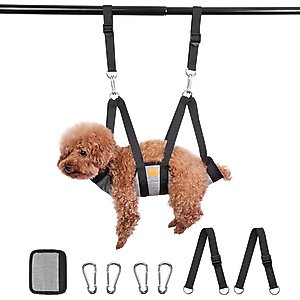 Ownpets Pet Grooming Hammock with Carabiners, Small