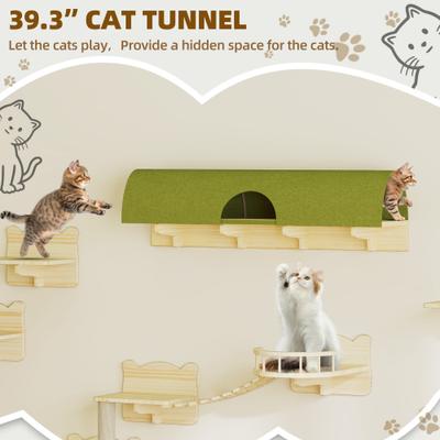 Show full view: Yitahome Wall Mounted Wooden Cat Climber Set, Beige, 16 count slide 5 of 9