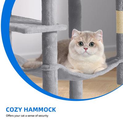 Show full view: Yitahome 64.5-in Sisal Cat Tree, Light Gray slide 4 of 8