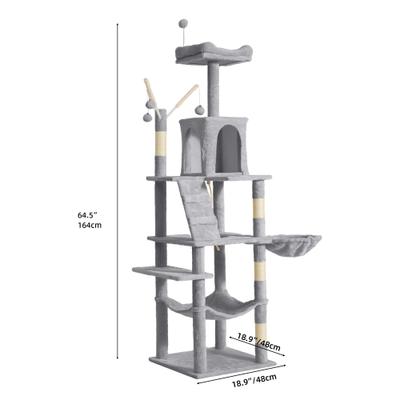Show full view: Yitahome 64.5-in Sisal Cat Tree, Light Gray slide 3 of 8