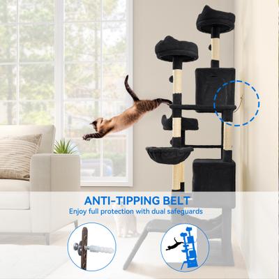 Show full view: Yitahome 75-in Sisal Cat Tree & Condo, Black slide 6 of 7