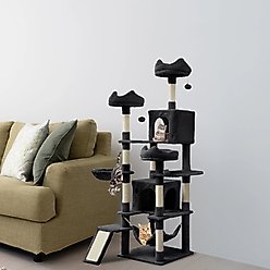 Yitahome 75-in Sisal Cat Tree & Condo, Black