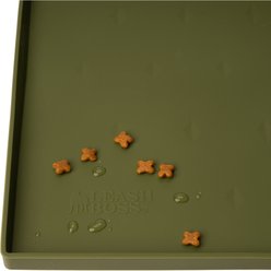 Leash Boss Splash Tall Lip Dog Food Mat, Green, Medium/Large