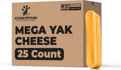 K9warehouse Yak Chews Mega Yak Dog Himalayan Chew Treats, 25 count
