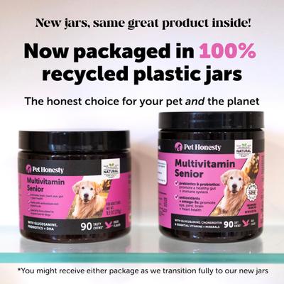 Show full view: Pet Honesty Senior Multivitamin Duck Flavored Soft Chews Digestive Support for Senior Dogs, 90 count, 270 count slide 9 of 12