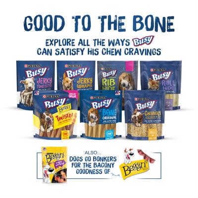 Show full view: Busy Bone with Beggin' Twist'd! Long-Lasting Cheddar & Hickory Smoke Small/Medium Dog Treats, 10 count slide 9 of 14