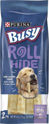 Busy Bone Rollhide, Long-Lasting Large Dog Treats, 2 count pouch