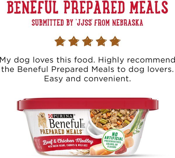 Purina Beneful Freshly Prepared Meals Beef & Chicken Medley with Green Beans, Carrots & Wild Rice Wet Dog Food