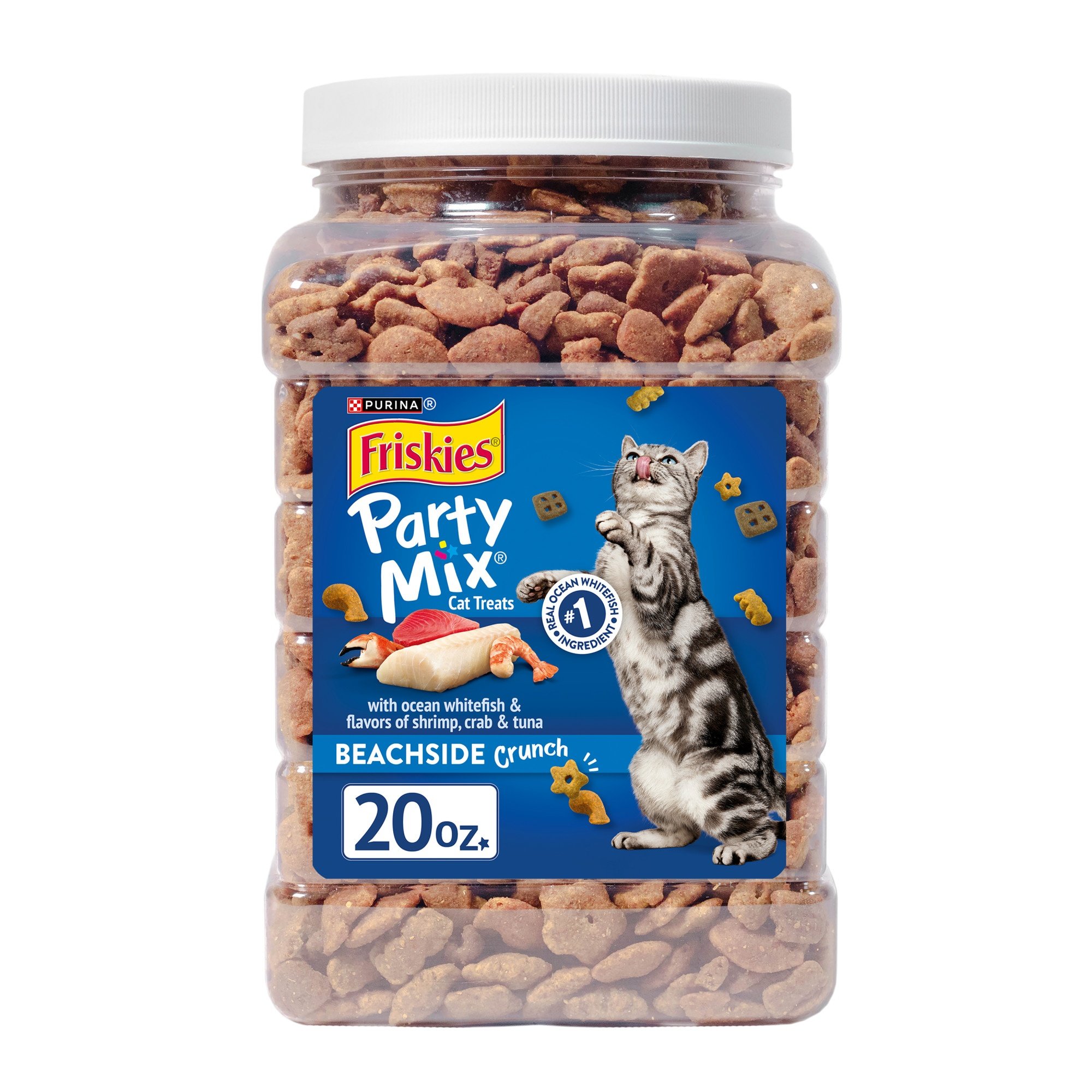 Party Mix Beachside Crunch Ocean Whitefish & Seafood Flavor Crunchy Cat Treats