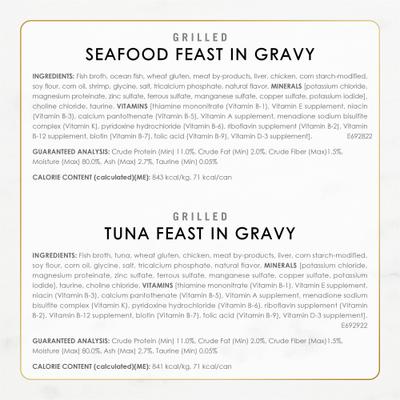 Show full view: Fancy Feast Adult Grilled Seafood Feast Variety Pack in Gravy Wet Cat Food, 3-oz, case of 24 slide 6 of 12