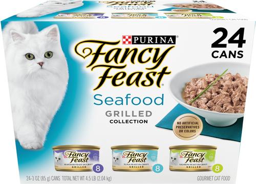 Fancy Feast Adult Grilled Seafood Feast Variety Pack in Gravy Wet Cat Food