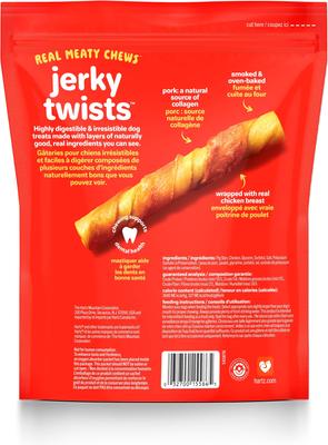 Show full view: Hartz Oinkies Jerky Twists with 100% Real Chicken Breast & Smoked Pork Rawhide-Free Natural Dog Treats, 16 count slide 3 of 12