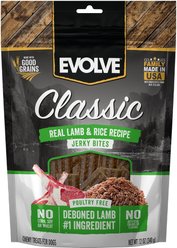 Evolve Classic Good Grains Lamb & Rice Jerky Dog Treats, 10-oz bag