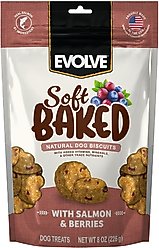 Evolve Soft Baked Salmon & Berry Recipe Crunchy Dog Treats, 8-oz bag