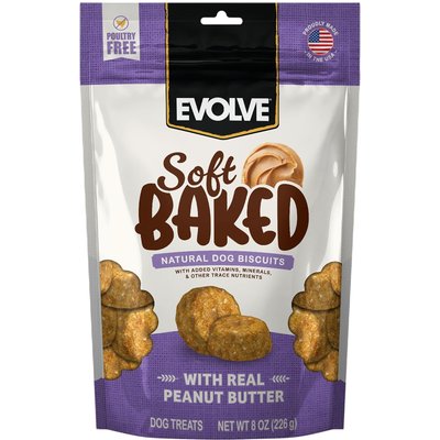 Evolve Evolve Soft Baked with Real Peanut Butter Recipe Crunchy Dog Treats, 8-oz bag