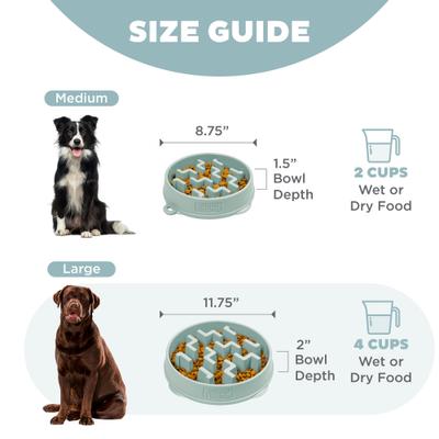 Show full view: Outward Hound Fun Feeder Slo Bowl Non-Skid Plastic Slow Feeder Dog Bowl, Sage, Medium: 4-cup slide 5 of 8