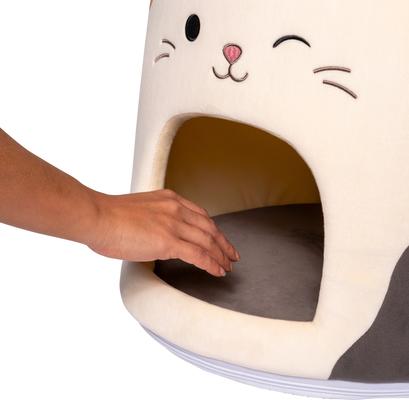 Show full view: Squishmallows Cam the Cat Covered Dog & Cat Bed, Gray & White slide 3 of 6