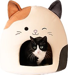 Squishmallows Cam the Cat Covered Dog & Cat Bed, Gray & White
