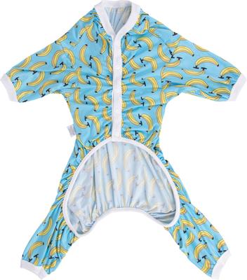 Show full view: CuteBone Bananas Big Dog Pajamas, Blue & Yellow, X-Large slide 3 of 10