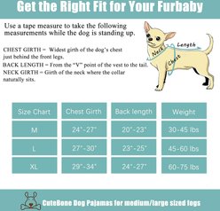 CuteBone Paws Big Dog Pajamas, Black, Large slide 2 of 8
