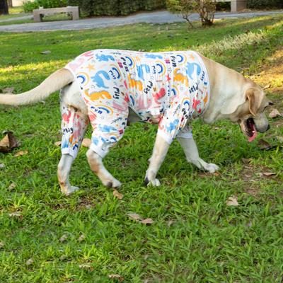 Show full view: CuteBone Dino Big Dog Pajamas, Pink & White, Medium slide 3 of 11
